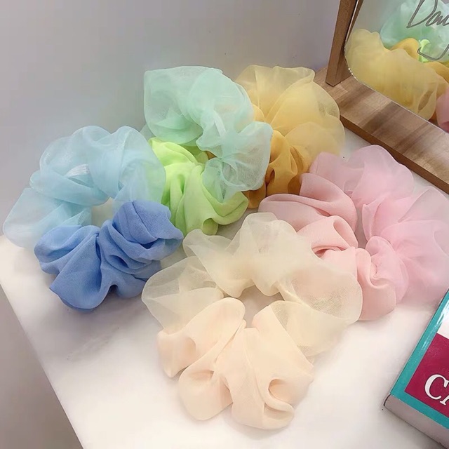 Chun cột tóc Scrunchie mẫu mới,scrunchies 2 mầu