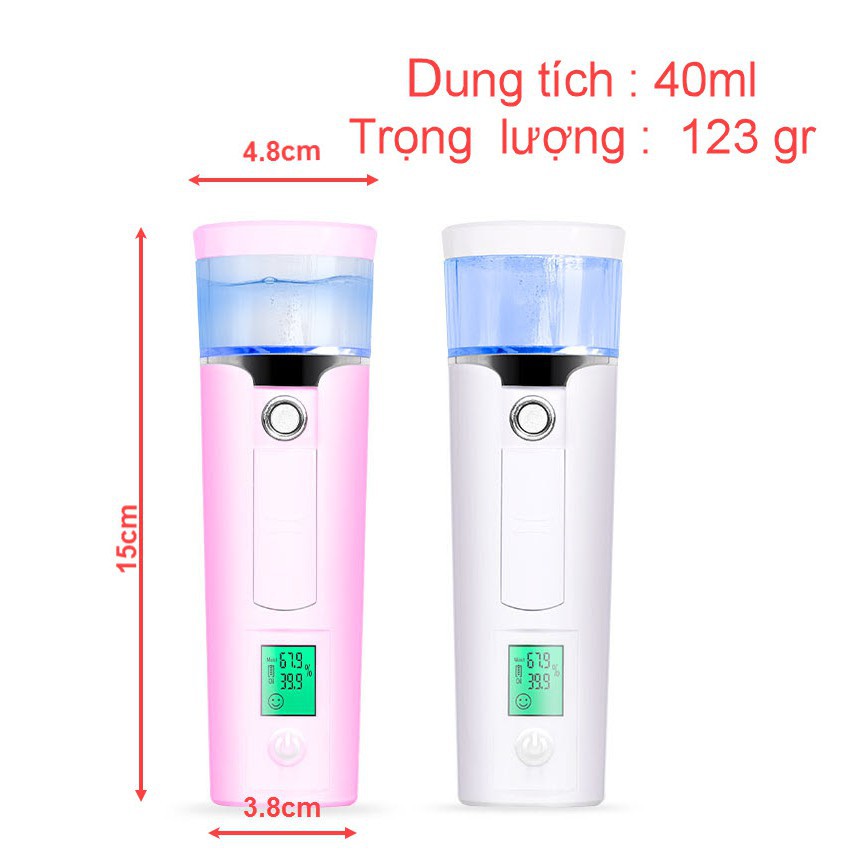 Máy Xịt Khoáng Xông Mặt Nano Mini Nano USB,Xịt Khoáng Nano minI 3 IN 1,Xông Mặt Phun Nước Cung Cấp Da Kiểm Tra Độ Ẩm