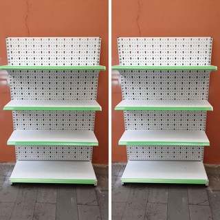 Kệ siêu thị đơn lưng tôn đục lỗ (Độc Lập) Cao 1.5m, Dài 0.9m, Rộng 0.4m, 4 Tầng.
