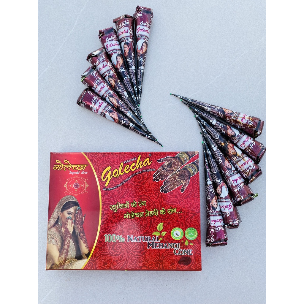 MỰC HENNA GOLECHA MÀU NÂU TRUYỀN THỐNG -CHẤM TÀN NHANG