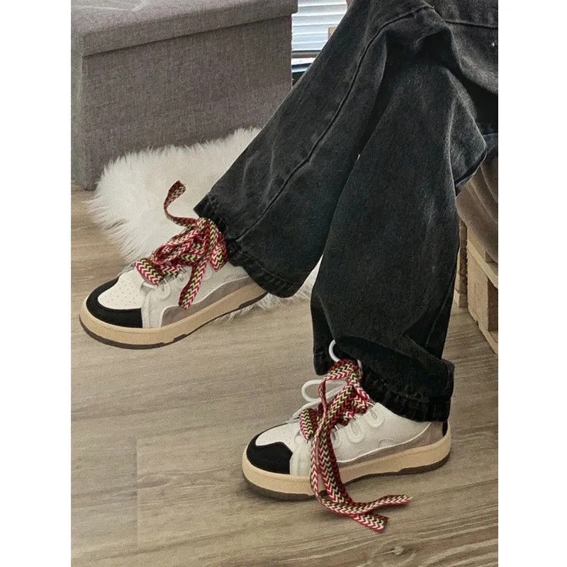 Quần Jean Nữ Ống Rộng Lưng Cao Màu Đen Phong Cách Retro Mỹ