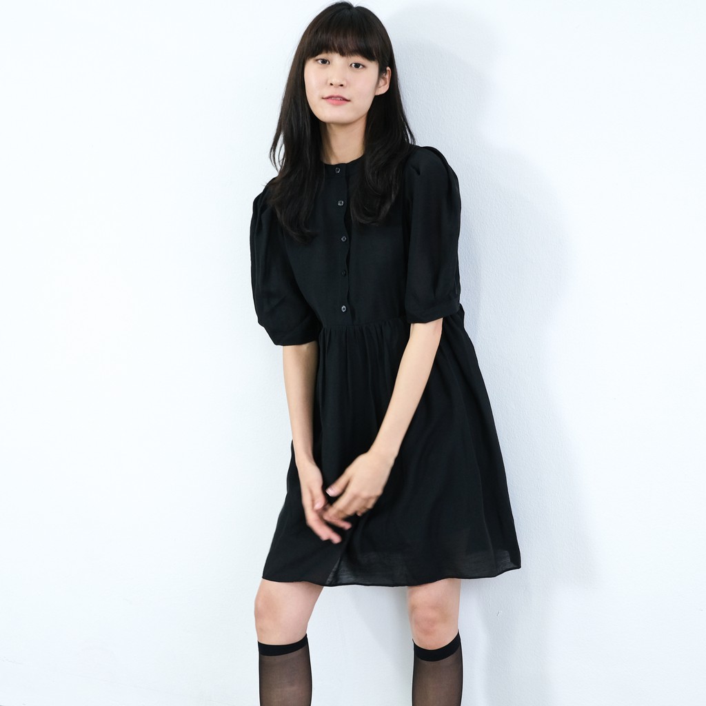 Doll dress - đầm babydoll trơn vải rayon cao cấp Hàn Quốc