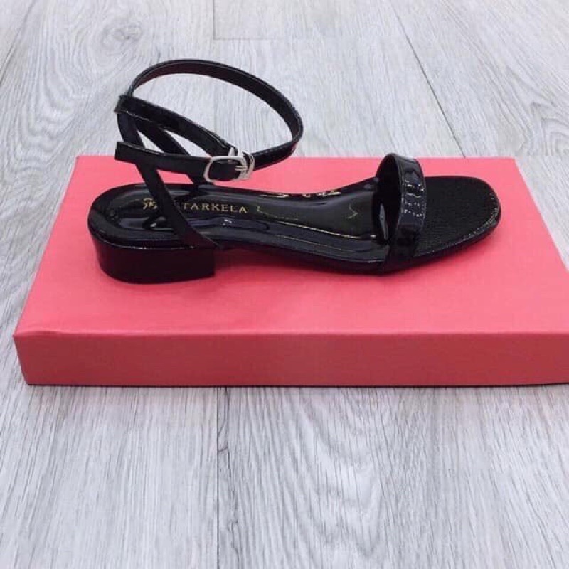 Sandal học sinh quai mảnh da bóng đế bệt 2cm