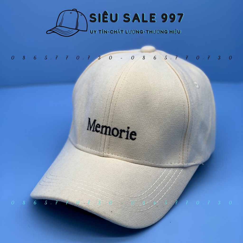 MŨ LƯỠI TRAI THÊU MEMORIE CHẤT NHUNG MỀM MỊN, NÓN KẾT UNISEX CÁ TÍNH THỜI TRANG