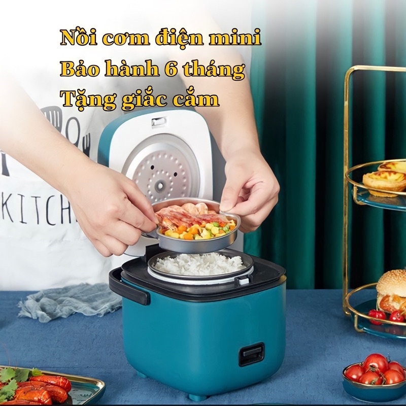 Nồi Cơm Điện Mini Đa Năng JIASHI 0,8l (Loại 1) (Nấu Cháo, Hầm, Chưng, Hấp, Luộc) Cho 1 Đến 2 Người