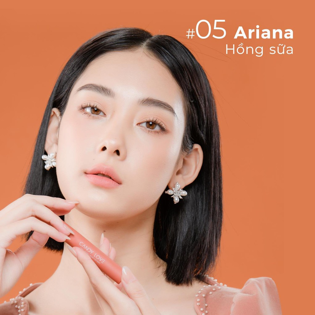 Son kem lì lâu trôi Hàn Quốc - Son môi Candy Love - Son môi màu 05 Hồng Sữa cực xinh - Son lì chính hãng