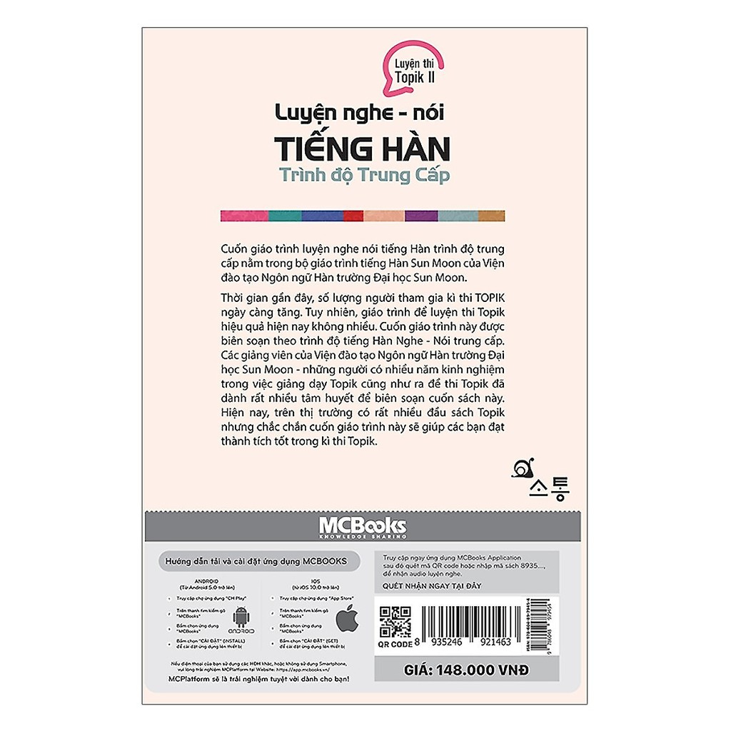 Sách - Luyện Nghe Nói Tiếng Hàn - trình độ Trung cấp ( Dùng App ) Tặng kèm bookmark