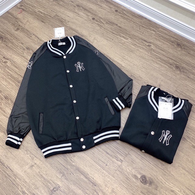 Áo khoác bomber nam nữ unisex ROMAN áo bóng chày chất nỉ tay da đẹp thời trang cao cấp BM01