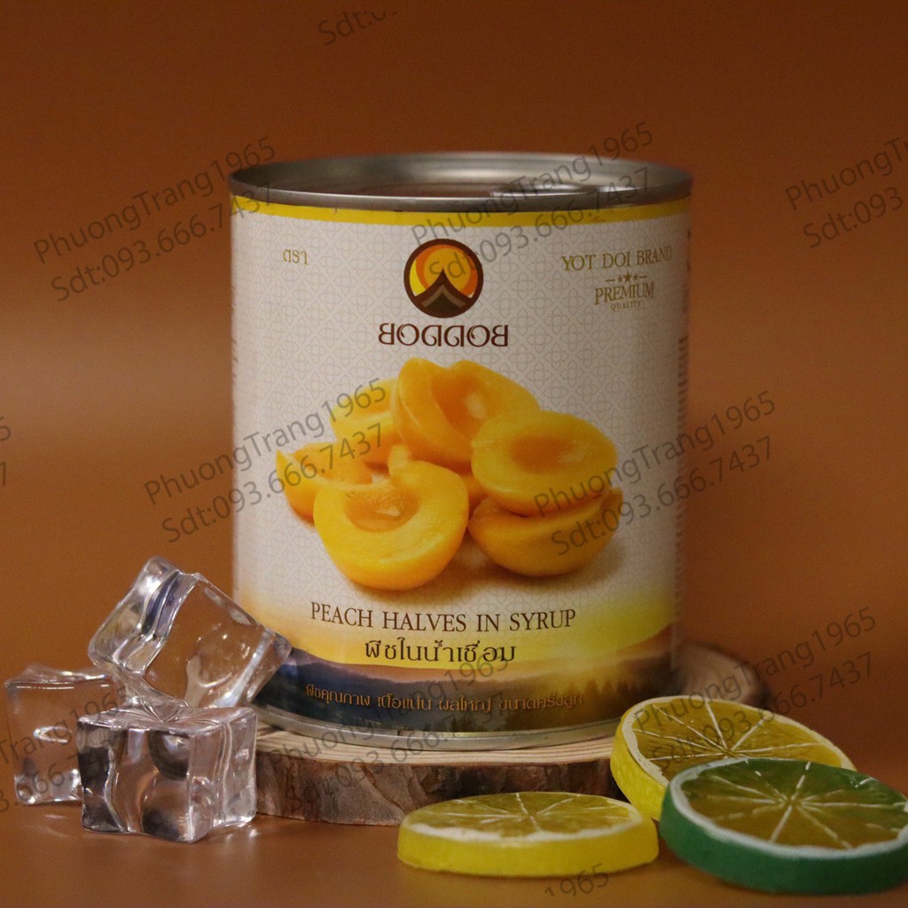 Đào Ngâm Thái Lan Boddob 820g (Có nắp khui)