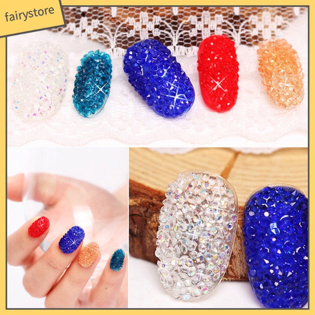 [Hàng mới về] Hộp đá pha lê mini 1.1-1.3mm lấp lánh trang trí móng tay chuyên dụng