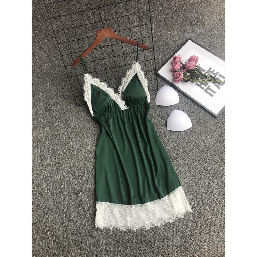 Váy ngủ viền ren hàng Quảng châu