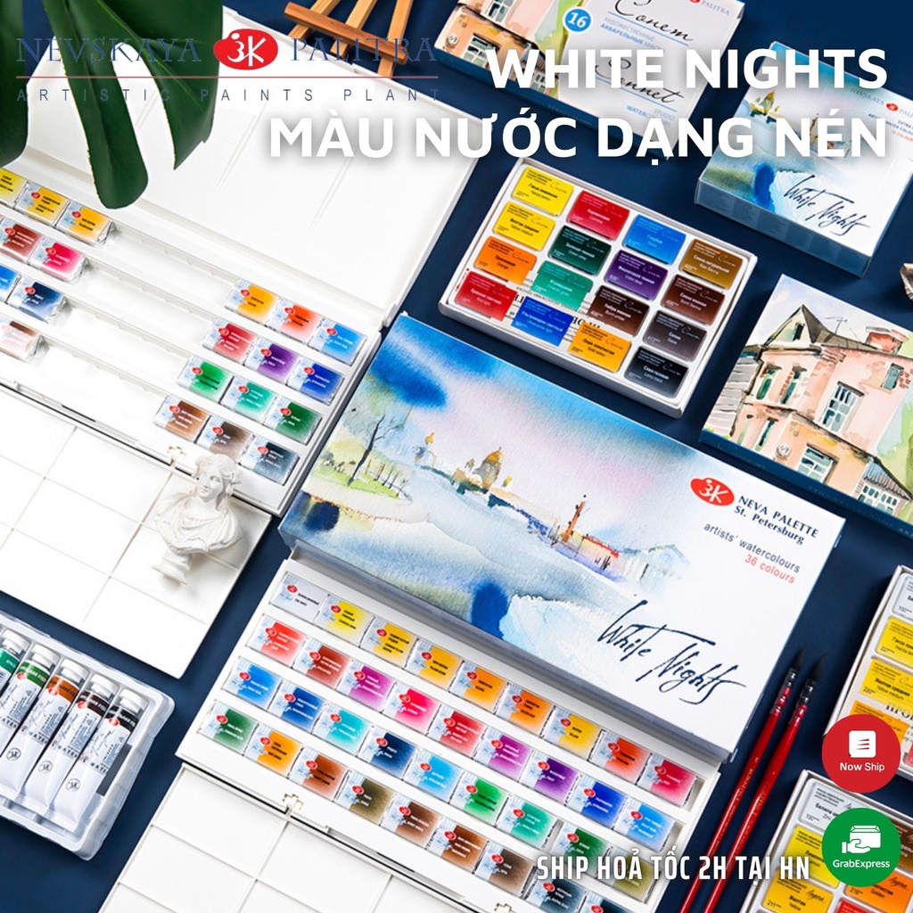 Màu nước White Nights Dạng nén Nga -NEVSKAYA PALITRA