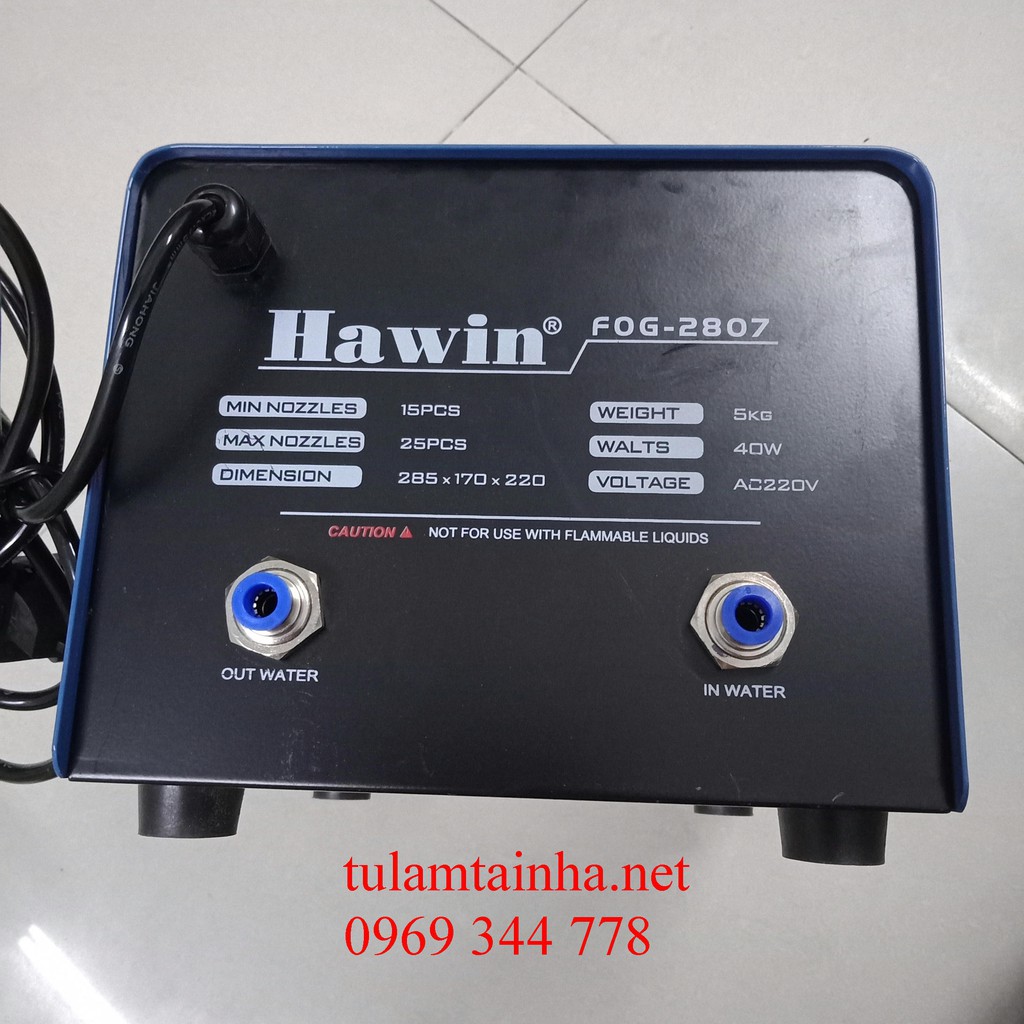 Máy phun sương Hawin F2807 phun được 15 - 25 béc đồng