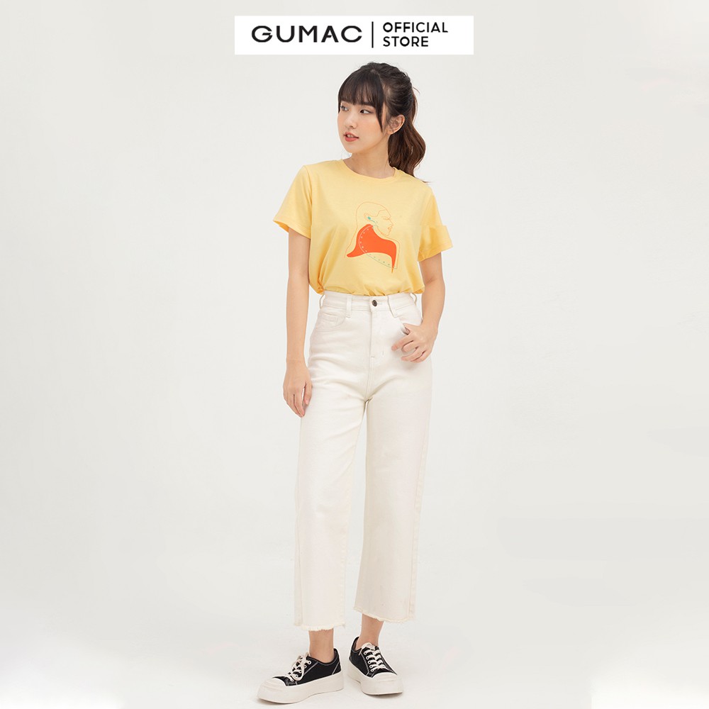 [Mã WABRGM11 giảm 10% đơn 250K] Áo thun nữ in cô gái GUMAC couple dễ thương ATB850 | BigBuy360 - bigbuy360.vn
