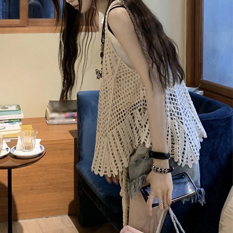 Áo Dệt Kim Nữ Cộc Tay Cổ Chữ V Thời Trang Boho