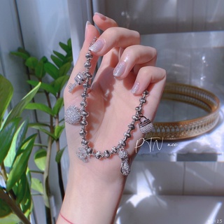 ᴾᵀᴺᵃᶜᶜ lắc tay bi bạch kim 5 charm