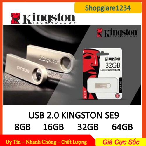 USB Kingston SE9 LOẠI 8GB 16GB 32GB 64GB - Vỏ Kim Loại, Chống Nước, Treo Móc Khóa - Mới 100% - BH 12 Tháng | WebRaoVat - webraovat.net.vn