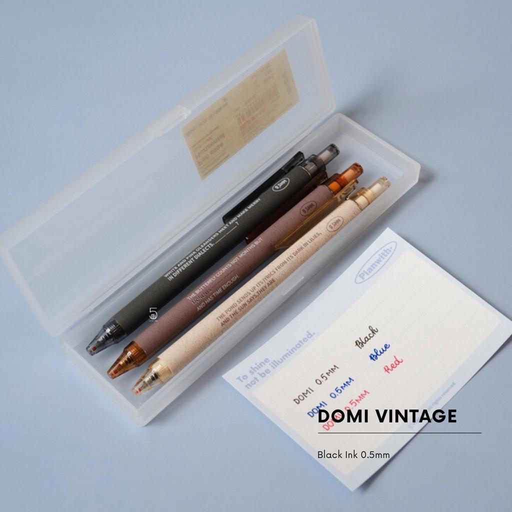 Bút Bấm Domi Mực Đen Ngòi 0.5mm Vỏ VINTAGE
