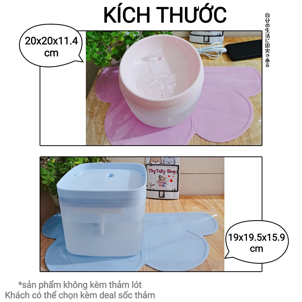 Máy uống nước đài phun nước tự động thông minh chó mèo 1.5L-2.9L