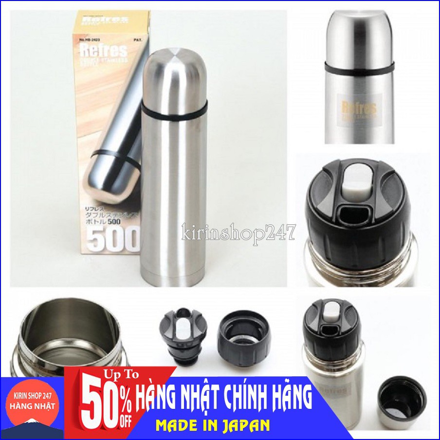 Bình nước giữ nhiệt Refres dung tích 500ml Hàng Nhập Khẩu Từ Nhật