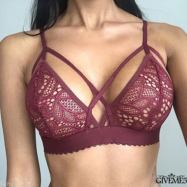 Áo lót nữ ngực đan dây chéo chất liệu ren hoa quyến rũ