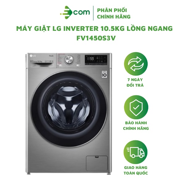 Máy giặt LG Inverter 10.5KG FV1450S3V lồng ngang - Freeship