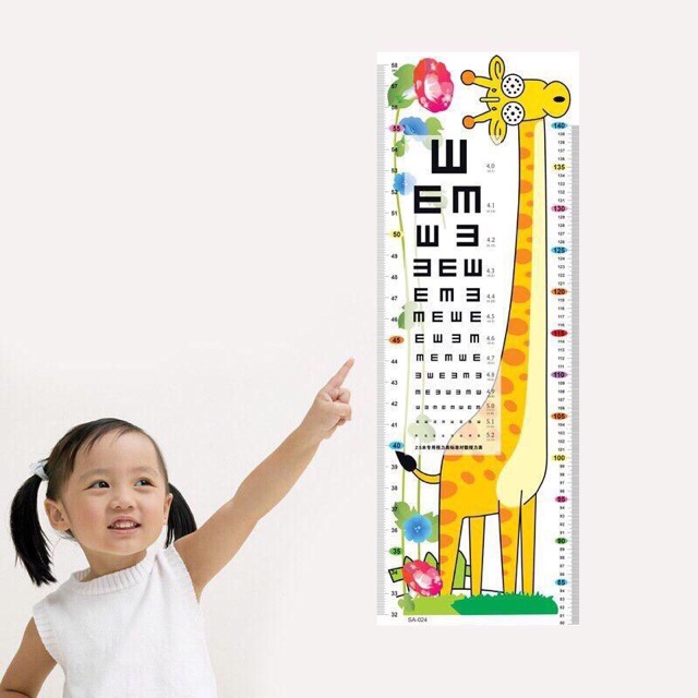 Decal dán tường đo chiều cao cho bé yêu