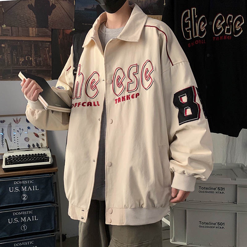 Korean Style Spring and Autumn Fashion Men's Hip-hop Loose Baseball Uniform New Casual Jacket Unisex