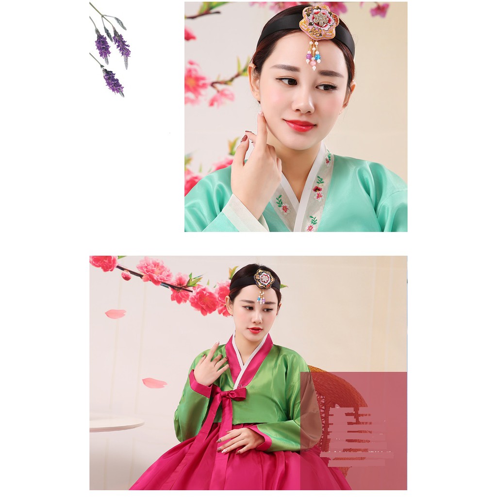 Bờm tóc, trâm cài, dây cài và tùng mặc cùng Hanbok. Hàng đặt trước 10 ngày.