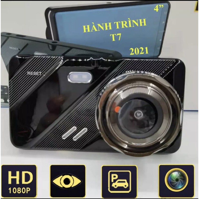 Camera Hành Trình T7 full HD 1080p, cam sau HD720, cảnh báo sai làn, nhận dạng chuyển động