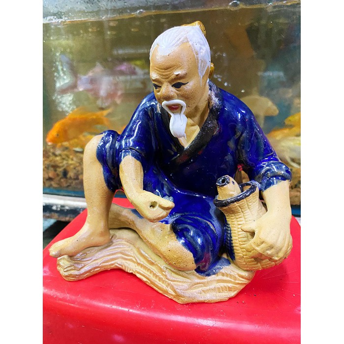 ÔNG CÂU CÁ TRANG TRÍ HỒ CÁ NON BỘ 17X13X19CM