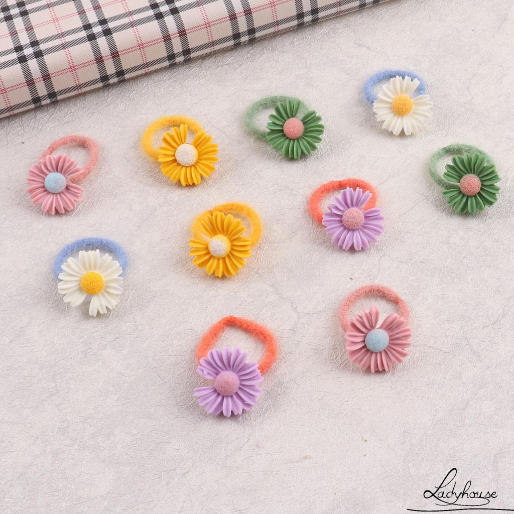 Dây Cột Tóc Co Giãn Trang Trí Hình Hoa Cúc/ Động Vật Hoạt Hình Cho Bé Gái