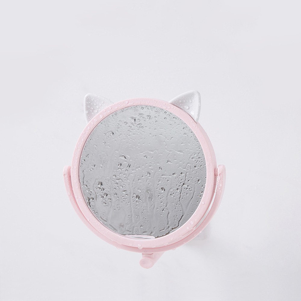Gương Trang Điểm Gắn Tường Xoay 360 Độ - Mẫu Tai Mèo Treo Tường Phòng Tắm Cute Bạn Gái
