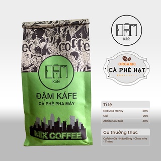 Cà phê hạt mix Robusta + Moka + Culi - Nguyên chất rang mộc pha máy - 500g