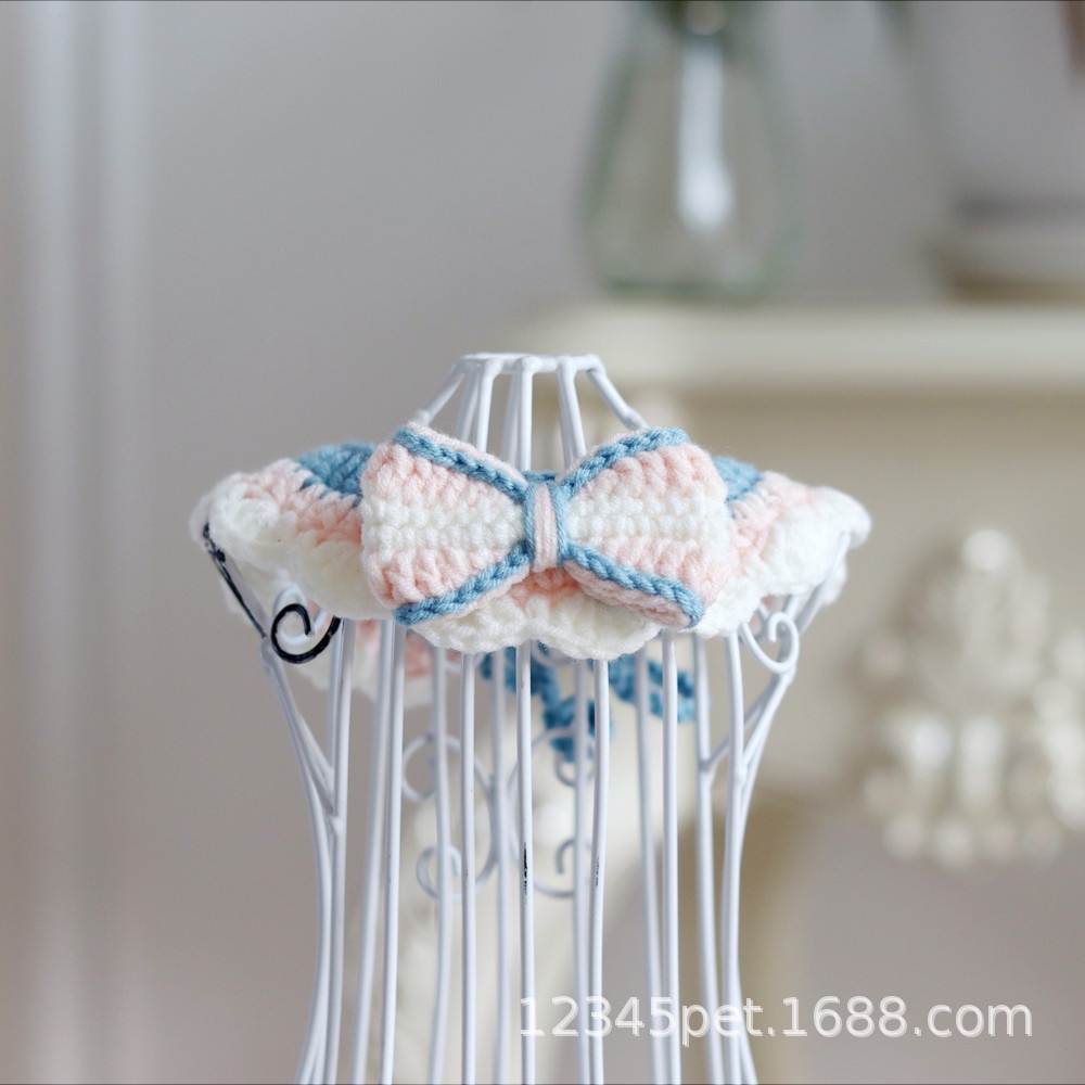 Sét yếm len cho thú cưng màu pastel siêu xinh, yếm len chó mèo, vòng cổ