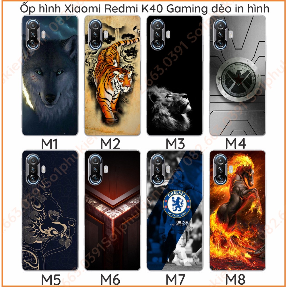 Ốp lưng Xiaomi redmi k40 gaming dẻo in hình hổ, ngựa siêu sắc nét