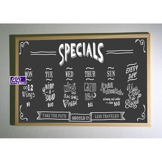 Bảng Menu đen 80x120 cm Trưng bày đa năng (Tặng kèm phấn màu/ bút dạ quang)