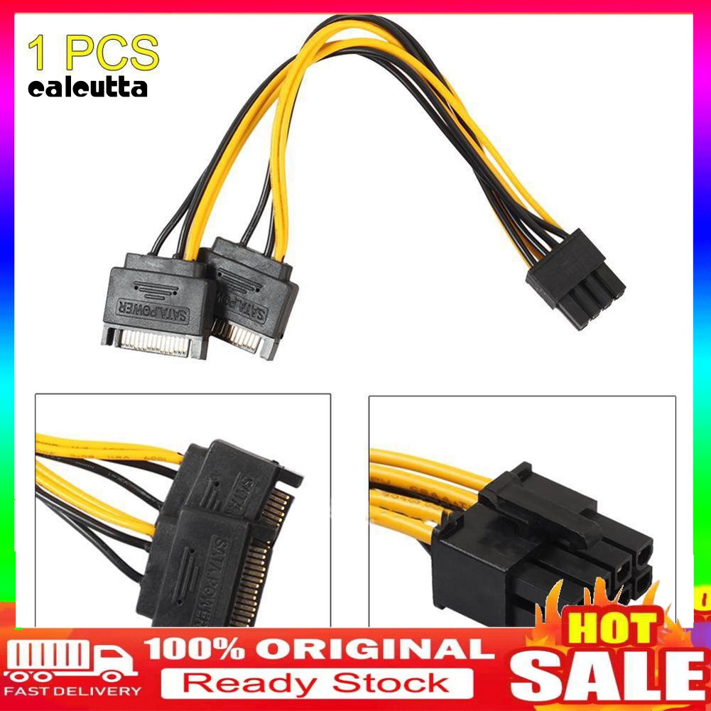 Dây Cáp Chuyển Đổi 15pin Sata Sang Pci-E 8pin (6 + 2)