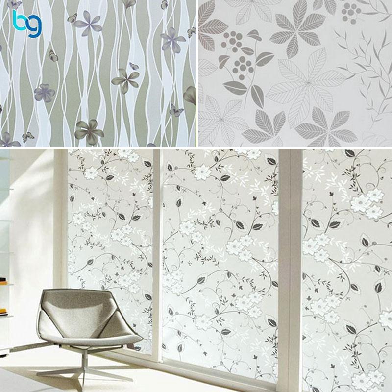 Giấy dán kính mờ 45x100cm họa tiết hoa sang trọng dùng để trang trí nhà cửa tiện dụng | BigBuy360 - bigbuy360.vn