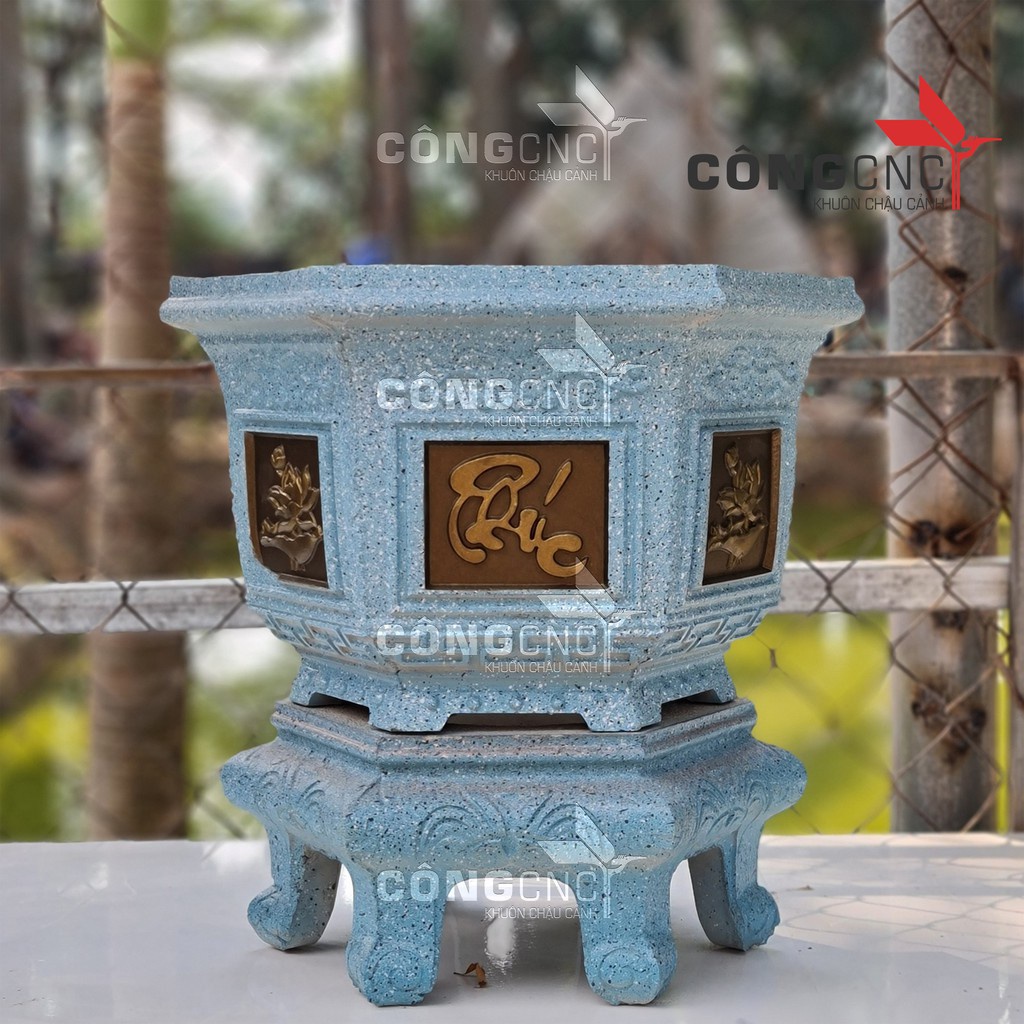 Khuôn Chậu Lục Giác 38  Chân Đôn Kỷ