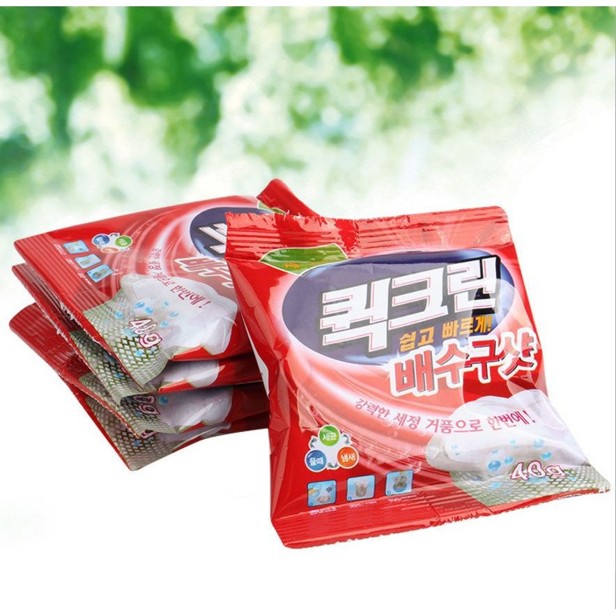 Bột thông cống bồn rửa mặt, bồn rửa bát Hàn Quốc (gói 40g)  🍉Duashop🍉