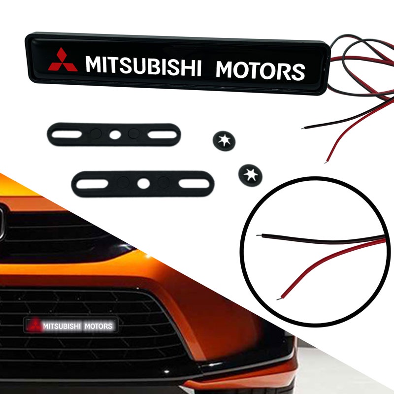 Miếng Dán Trang Trí Lưới Tản Nhiệt Đèn LED Dành Cho Xe Hơi Mitsubishi asx outlander xl 3 lancer pajero 4 l200