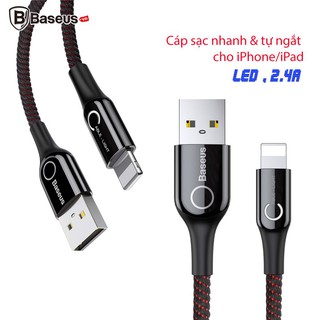 Cáp sạc nhanh tự ngắt Baseus cho Iphone 6/7/8/X/Xs/11/11pro/ 11 Pro max chống cháy nổ