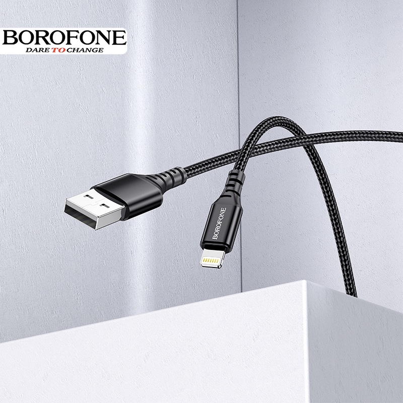 [Mã ELBOROMAY giảm 10% đơn 100K] Dây cáp sạc nhanh BOROFONE BX54 bện dù 2.4A đầu Lightning, Micro, Type-C 1m