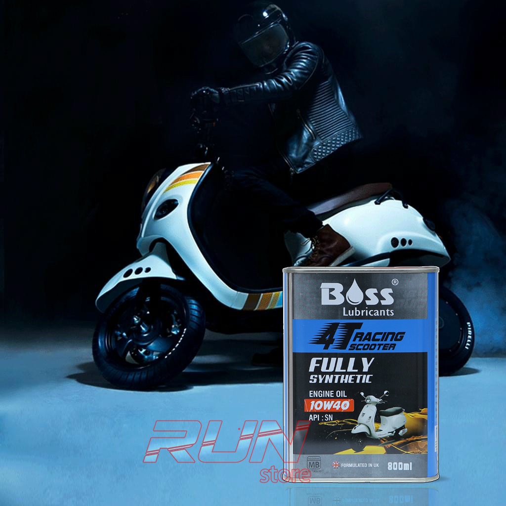 Nhớt TỔNG HỢP XE TAY GA BOSS RACING Scooter 4T 10W40 Fully Synthetic 800ml - nhớt xe tay ga