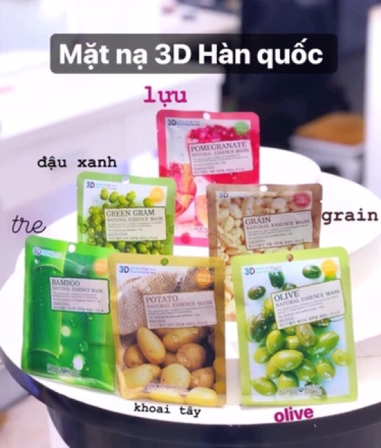 10 miếng mặt nạ trái cây 3D