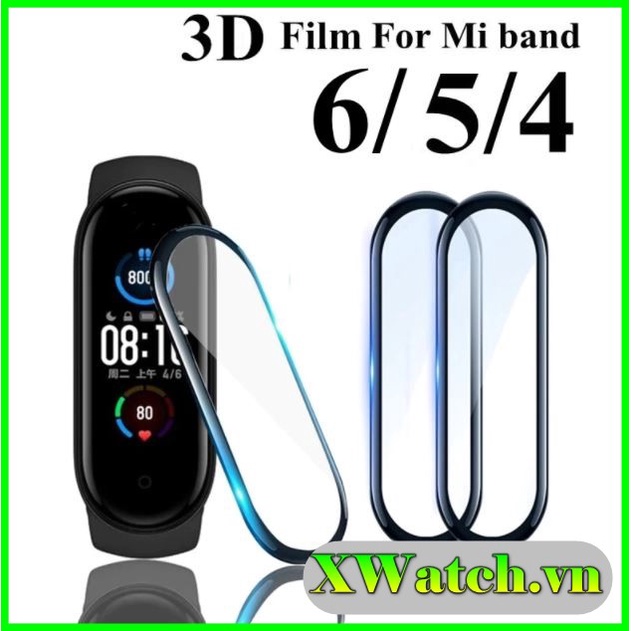 Miếng dán Full màn chống xước Xiaomi Miband 5 / Miband 6 Miband 4 viền đen