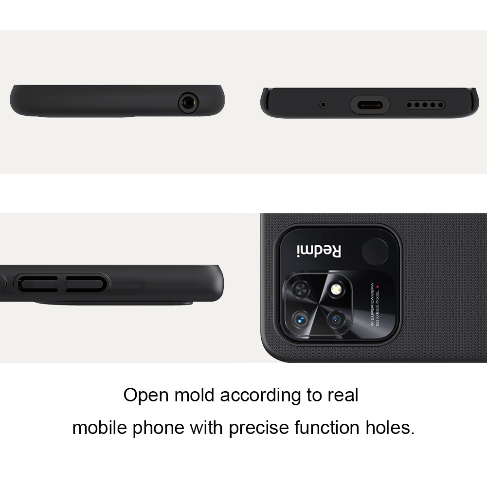 Ốp điện thoại NILLKIN nhựa PC cứng nhám siêu mỏng chống sốc chống bám vân tay cho Xiaomi Redmi 10C