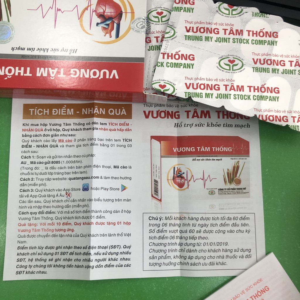 Vương Tâm Thống - Hộp 30 viên uống giúp tăng cường sức khỏe tim mạch - cvspharmacy VUONGTAM30