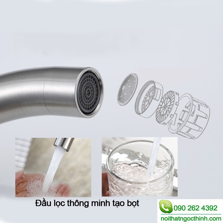 Vòi rửa chén lạnh inox 304 cao cấp SENTANO STN-501 Plus hàng đúc dày chắc chắn bền bỉ trên 5 năm